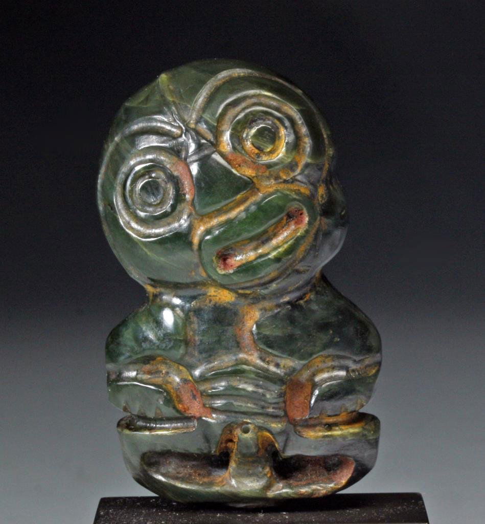 Maori Green Jade Tiki Pendant