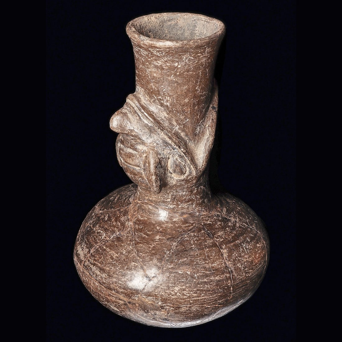 Olmec Blackware Anthropomorphic Bottle (1 of 4)