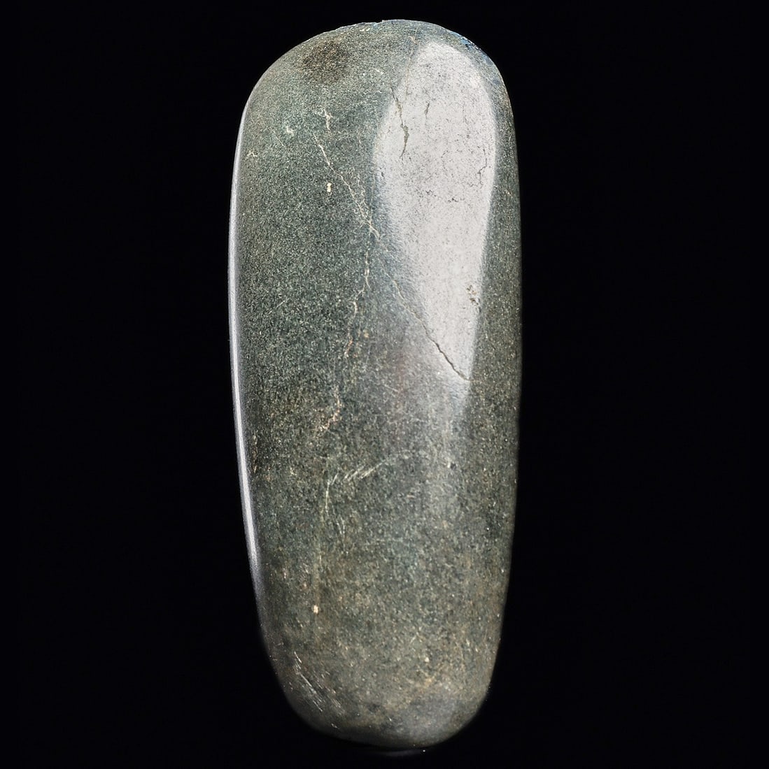 Olmec Carved Blue-Green Jade Celt, Rounded Blade (1 of 3)