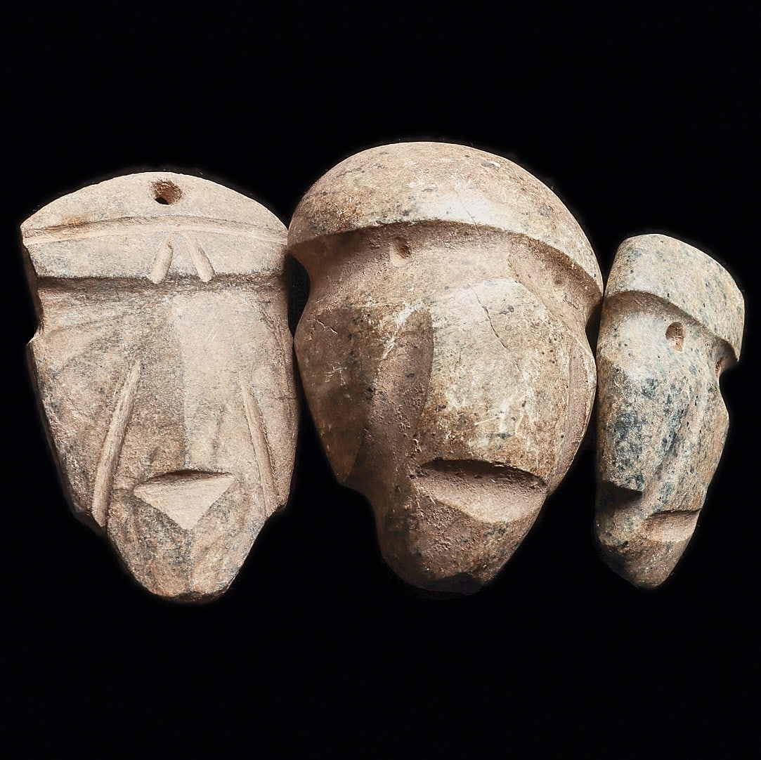Mezcala Stone Head Pendants (3) (1 of 4)