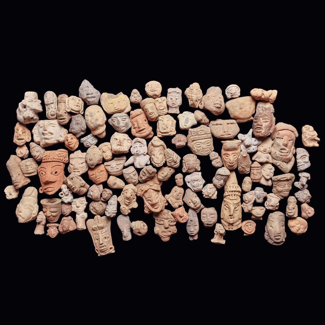 Pre-Columbian Heads (104 pieces) (1 of 4)