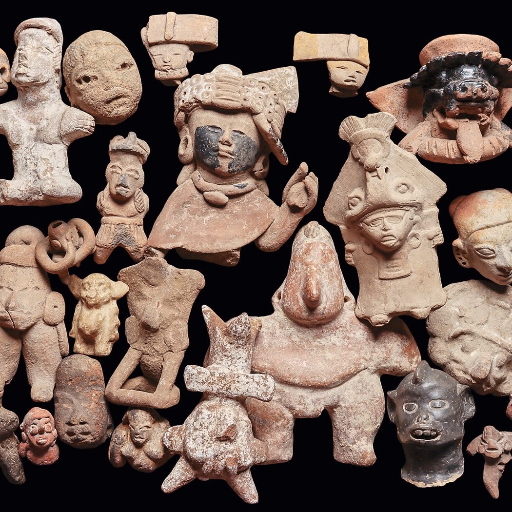 Pre-Columbian 36 Heads & Figures & Three Stone Pieces (39) (1 of 5)