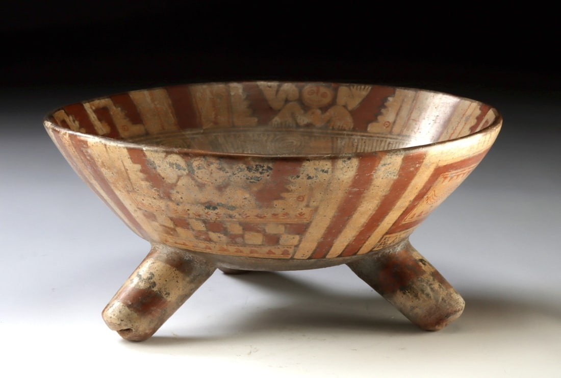 Large Michoacan Tripod Rattle Pottery Bowl (1 of 7)