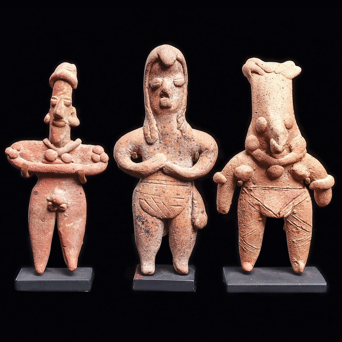 Group of 3 Colima Standing Figures, ex-Land's Beyond (1 of 4)