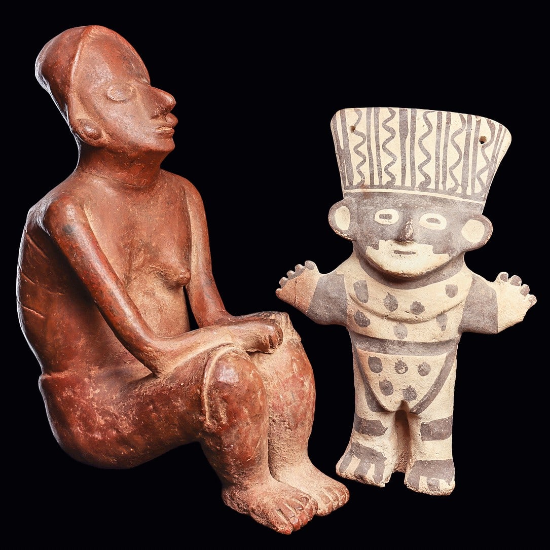 Colima & Chancay Female Figures, Seated & Standing (pr) (1 of 4)