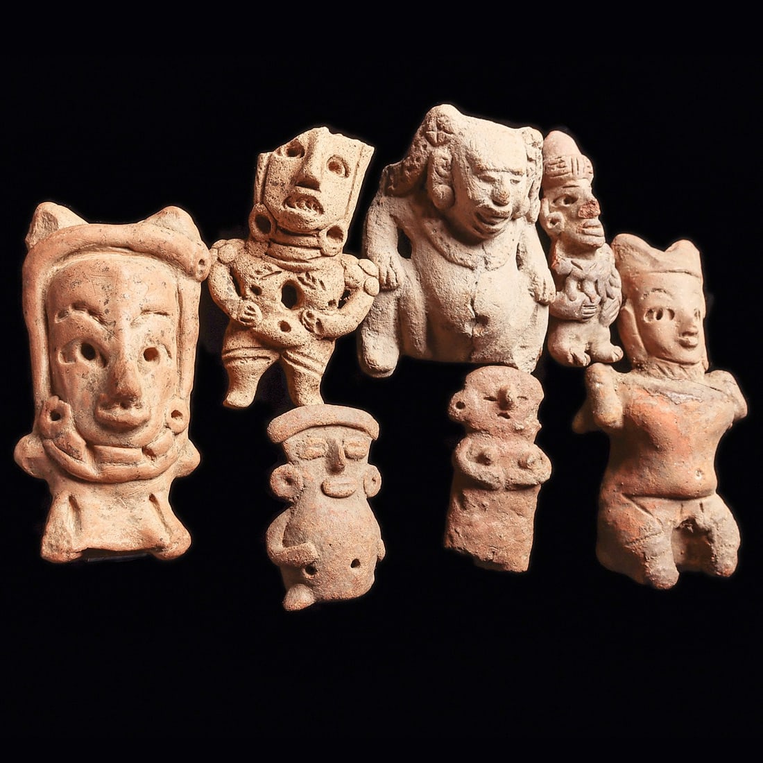 6 Pre-Columbian Figures - Colima San Geronimo & Veracruz Shaman (1 of 4)