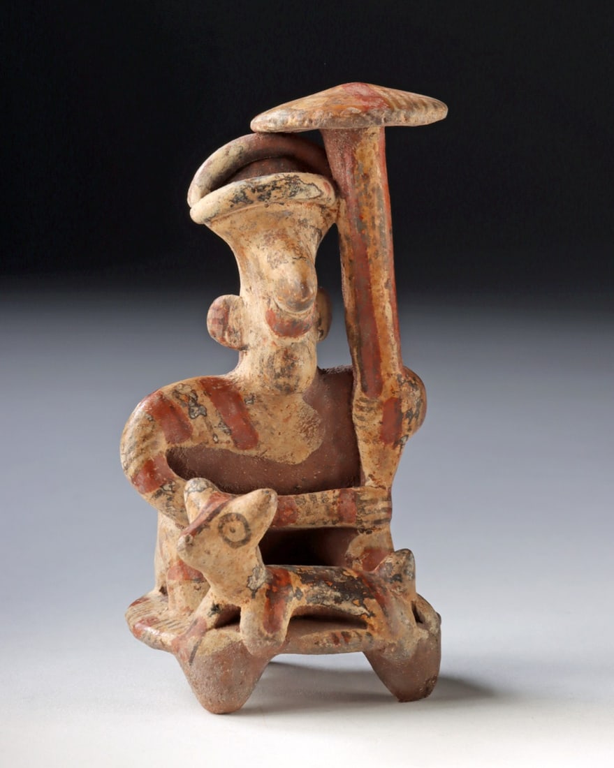 Jalisco Seated Figure Under Canopy w/ Dog Companion (1 of 4)