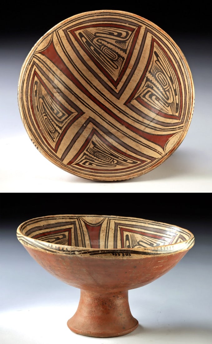 Panamanian Macaracas Polychrome Frutera, 4-Panel Avian Motif (1 of 5)