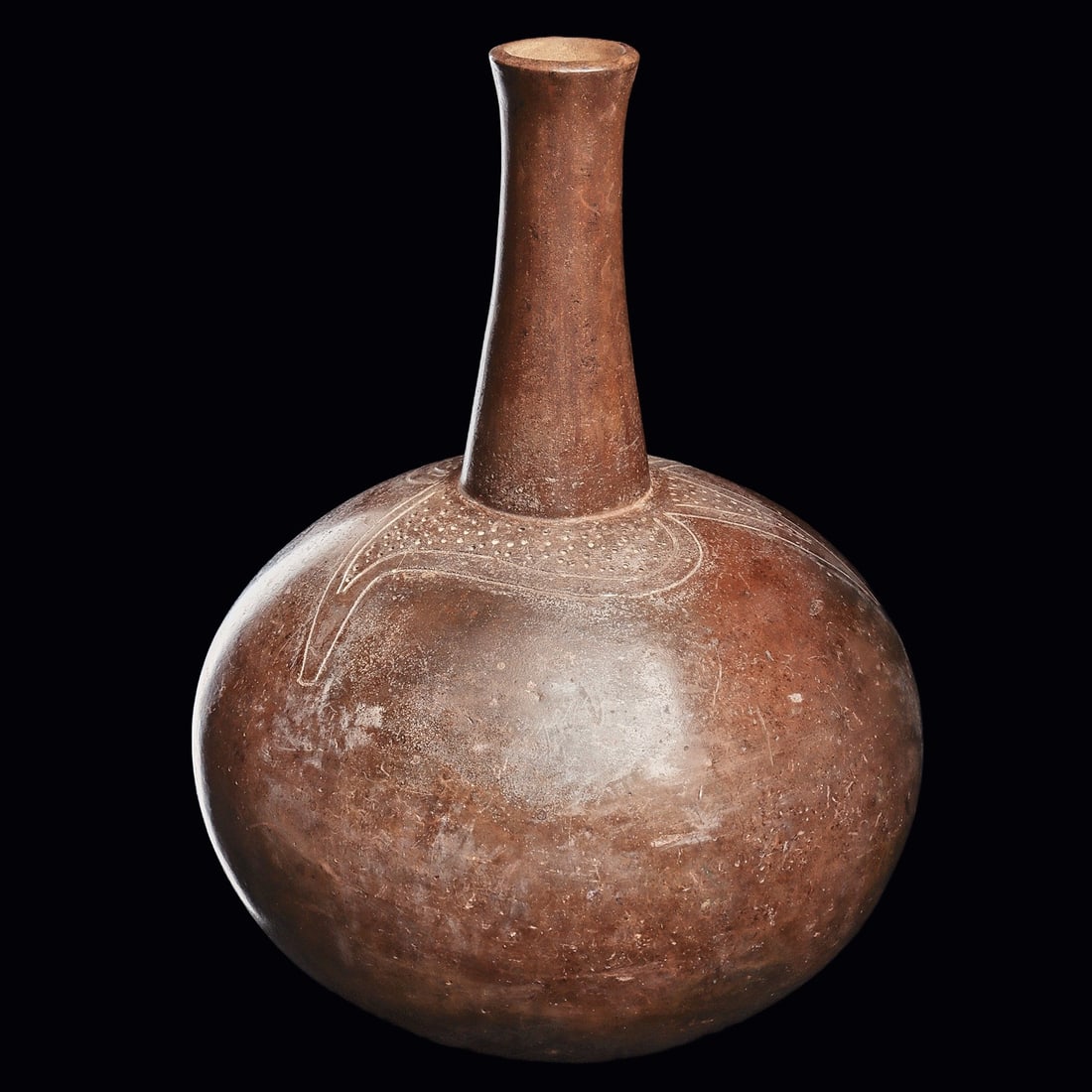 Chavin Gray Ware Decorated Bottle (1 of 4)