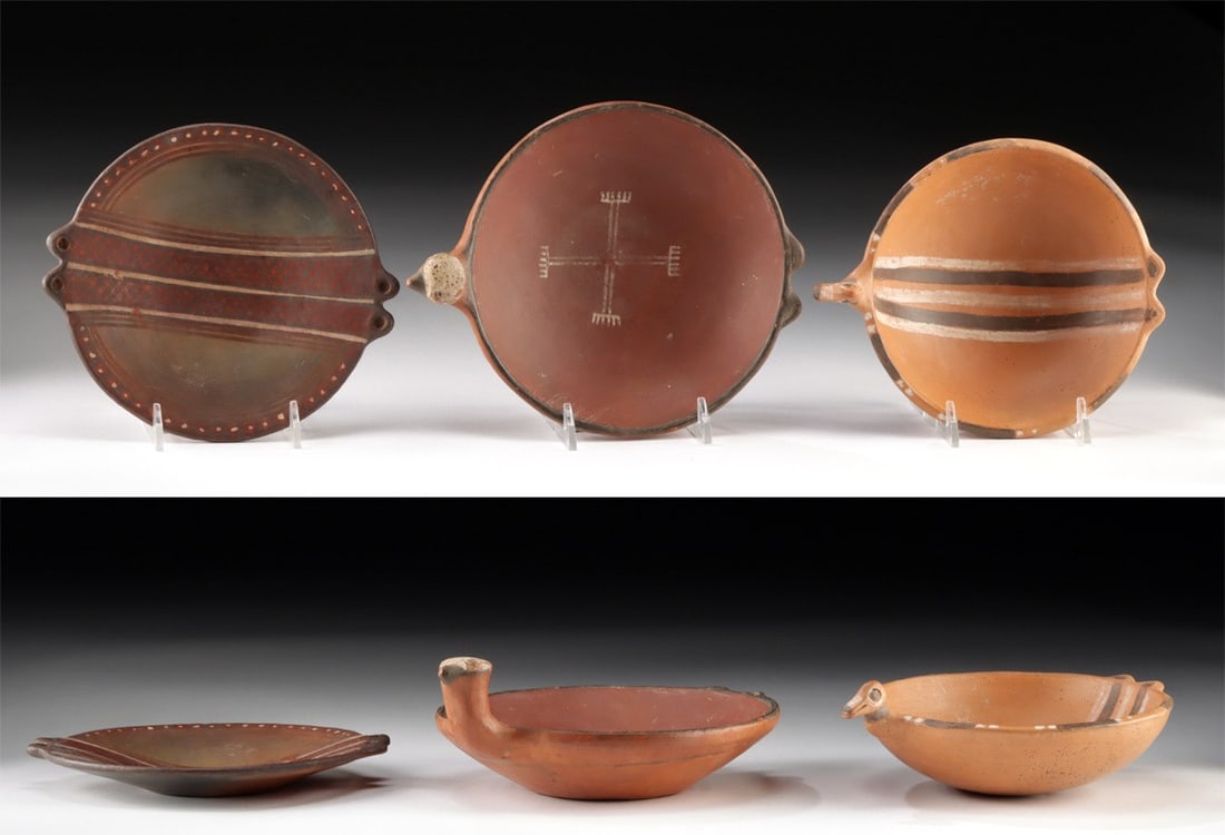 3 Inca Pottery Dishes | Avian Forms & Burnished (1 of 4)