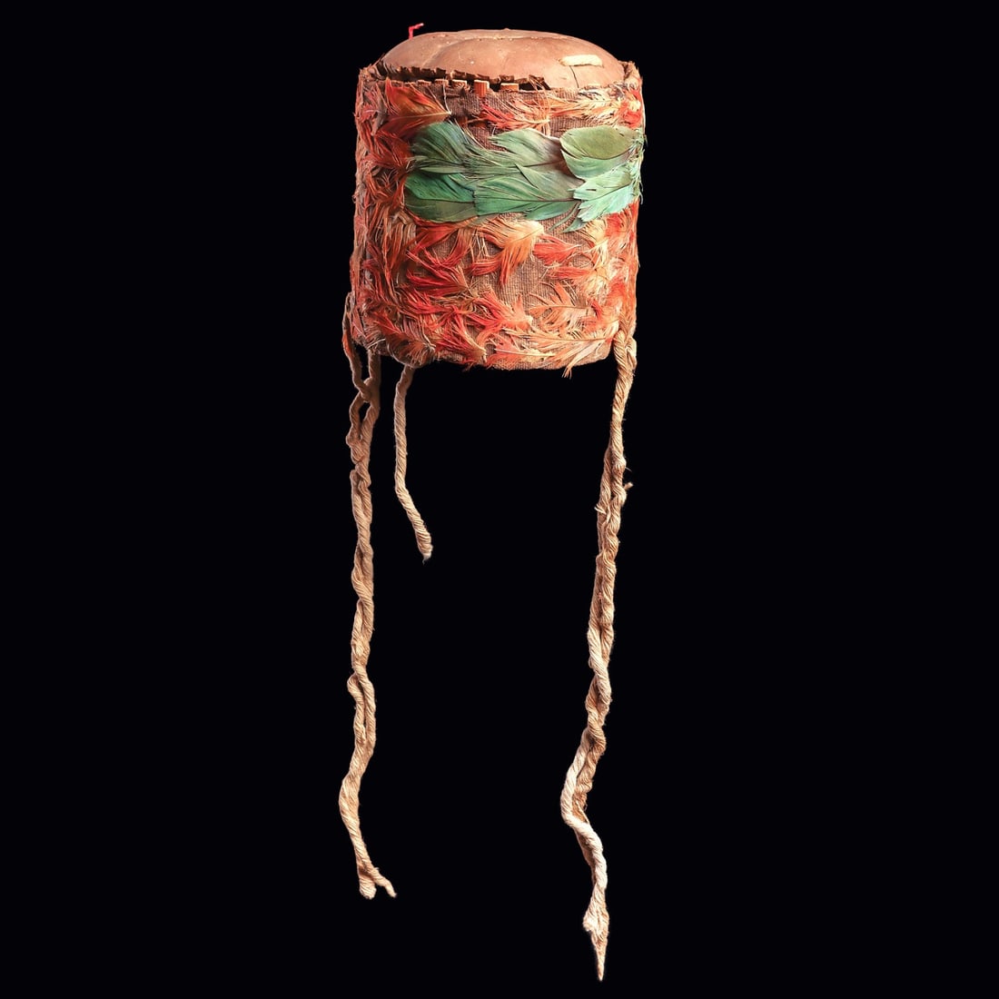 Nazca Feathered Hat on Rattan (1 of 7)