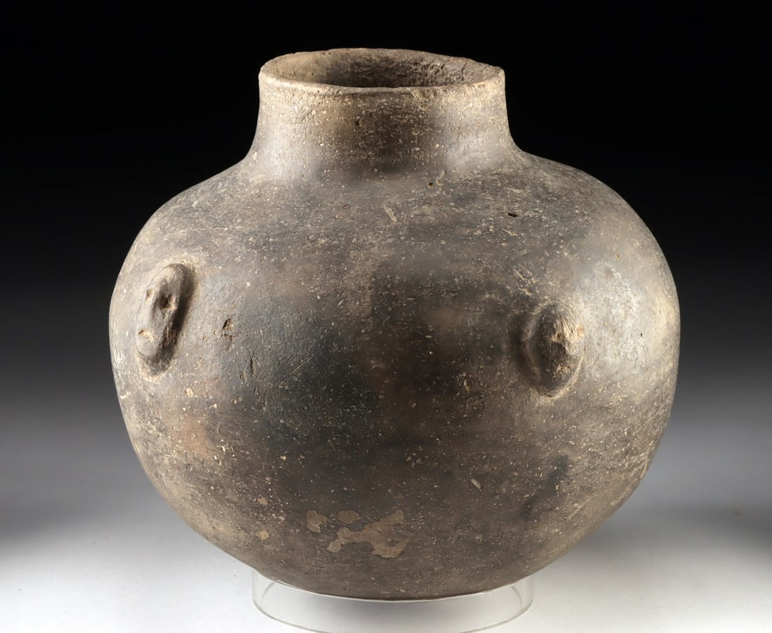 Mississippian Pottery Jar w/ Face Medallions (1 of 3)