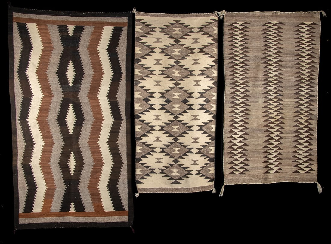 Navajo Handspun Wool Transitional Rugs, Group of 3 (1 of 6)