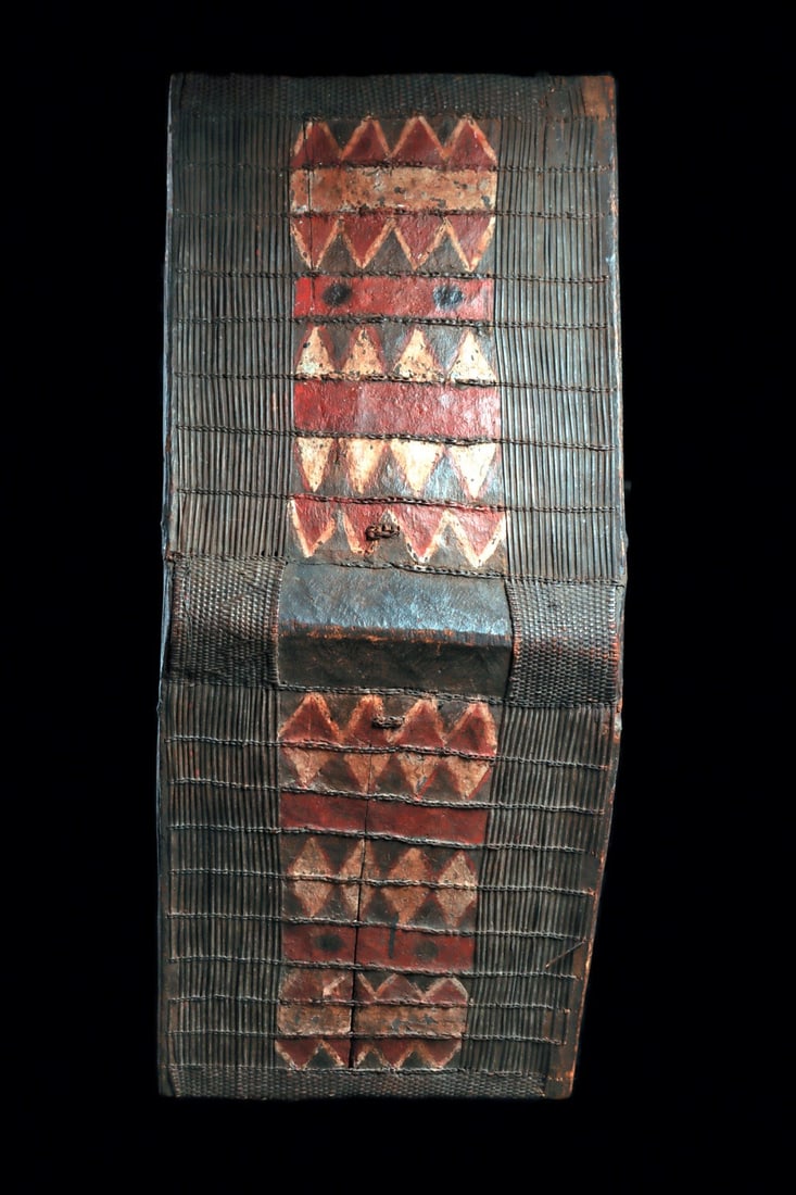 Fine Congolese Palm Bark / Basketry Shield, Topoke People - 3