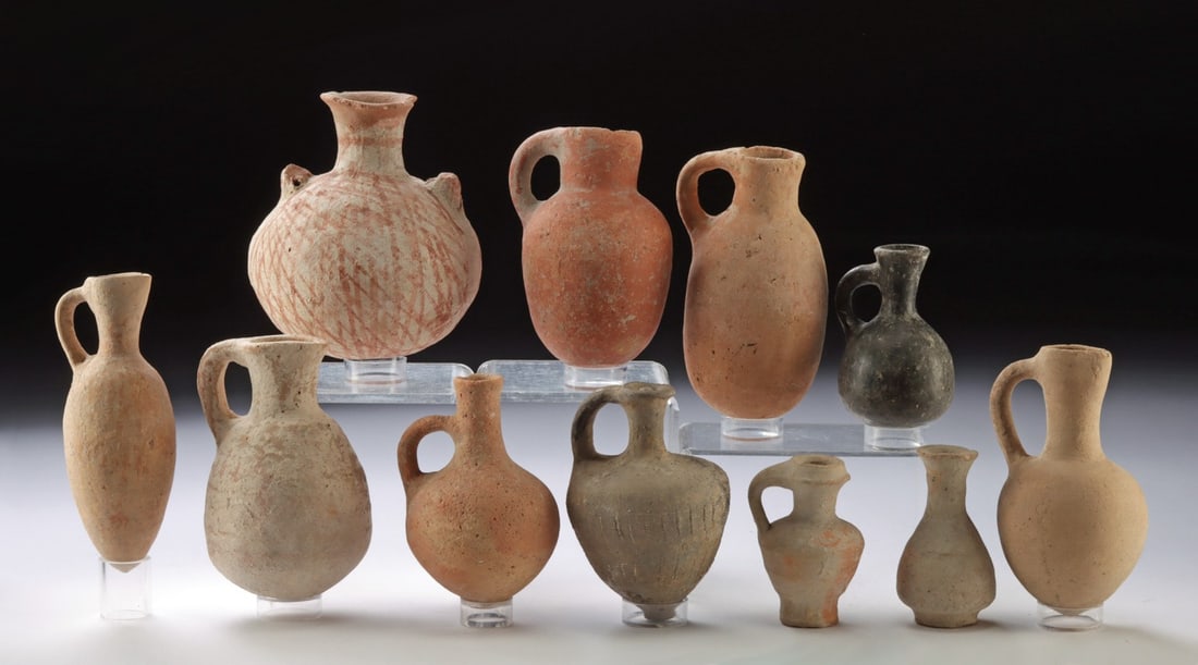 11 Iron Age Canaanite / Israelite Pottery Juglets, Holy Land, Varied Forms (1 of 3)