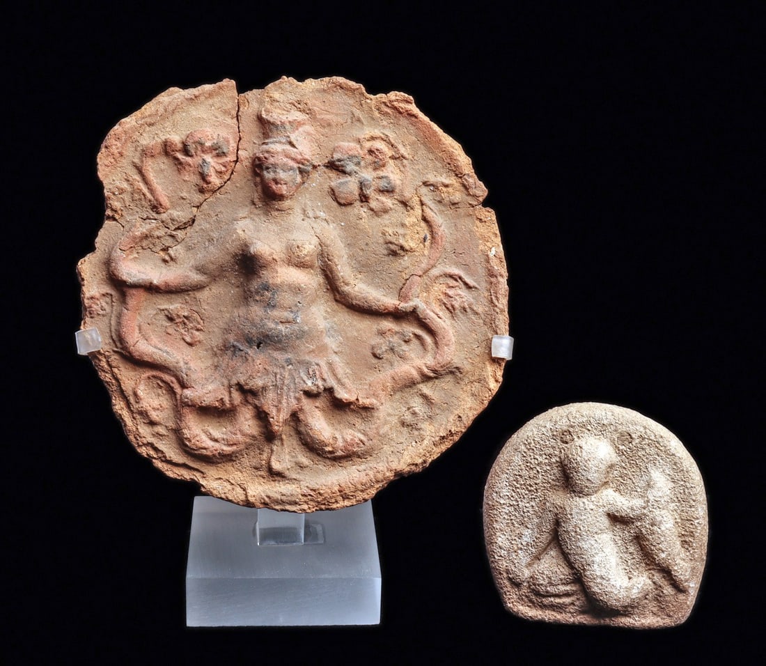 Greco-Roman Molded Plaque & Pottery Pendant (1 of 4)