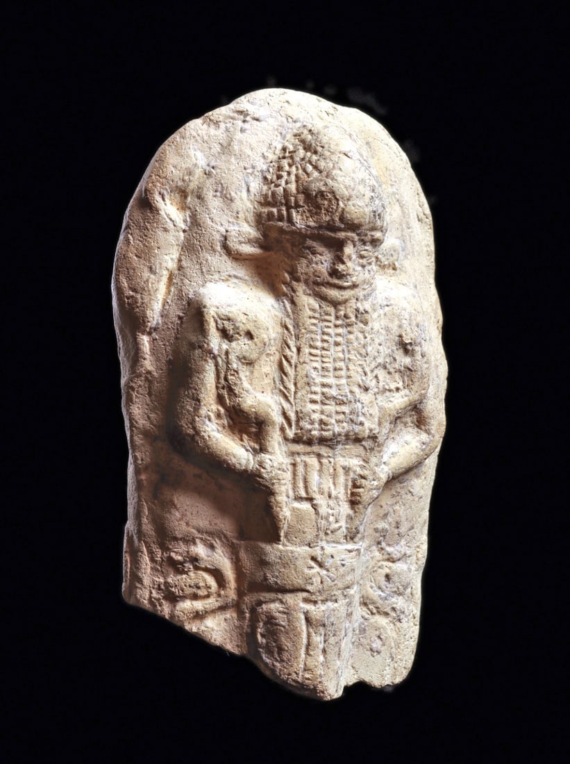 Old Babylonian Molded Pottery Plaque Fragment with Bearded Ruler (1 of 4)