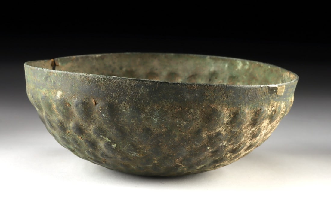 Luristan Bronze Stippled Hemispherical Bowl (1 of 5)