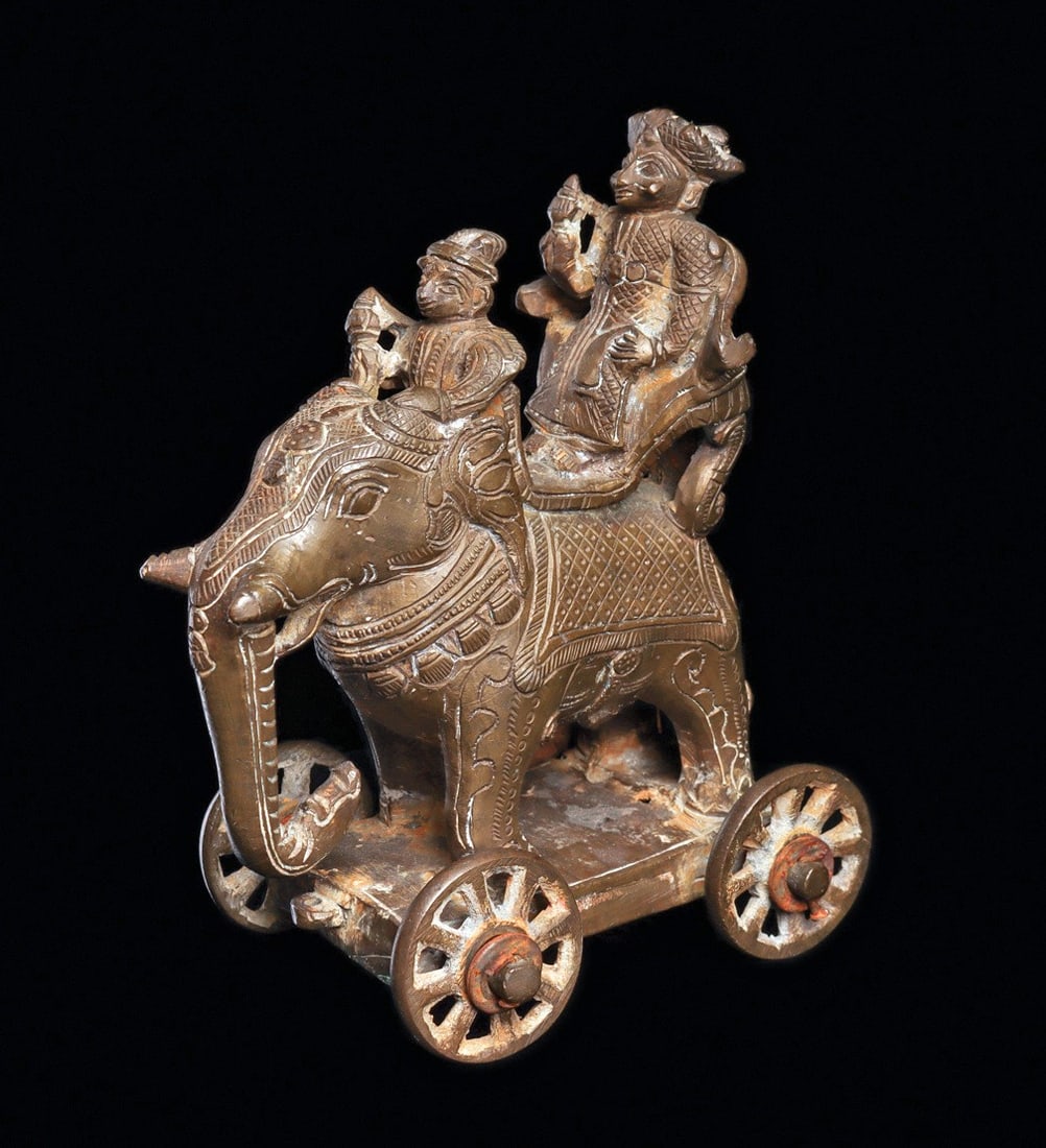 Indian Brass Elephant Temple Toy (1 of 4)