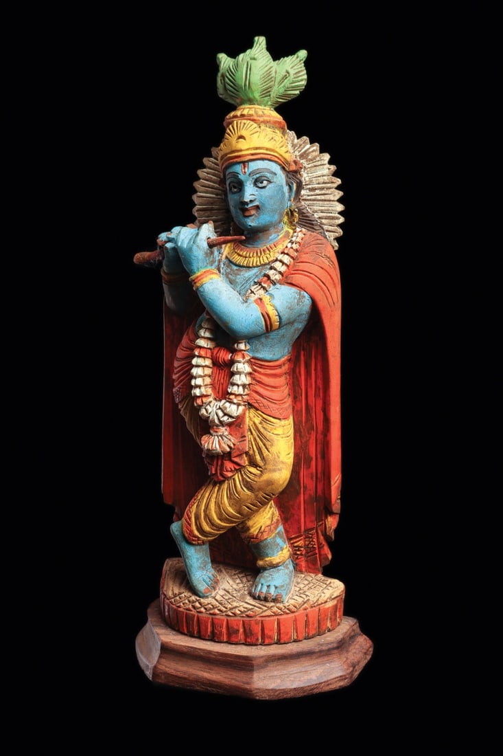Polychrome Krishna Figure - 2