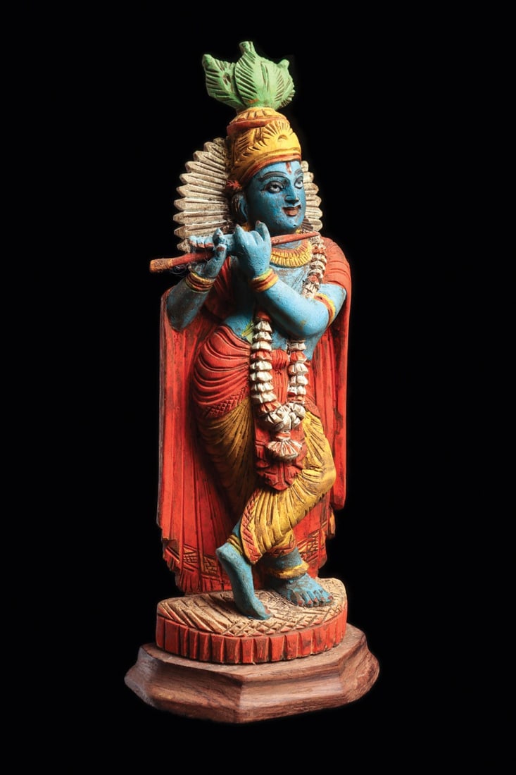 Polychrome Krishna Figure - 3