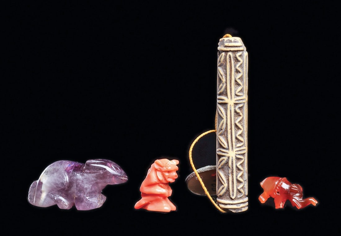Chinese Amethyst Hare, Coral Monkey, Small Elephant and Syrian Bead (4) (1 of 3)