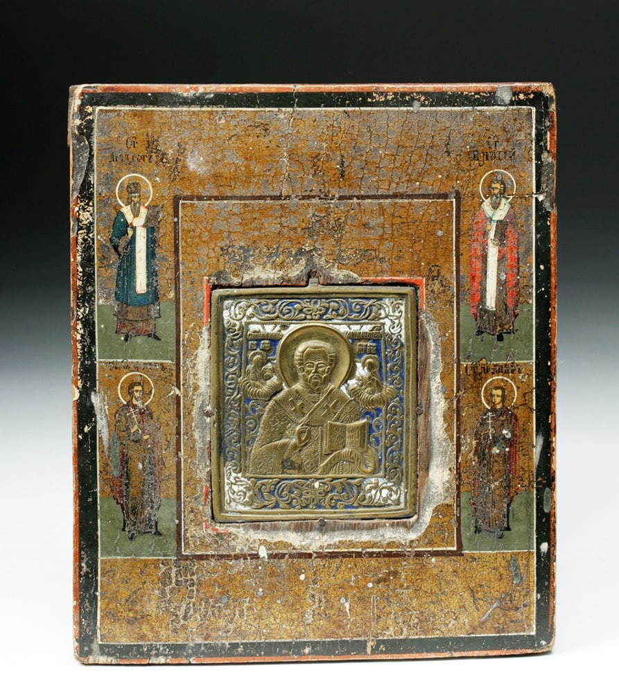 19th C. Russian Icon - St. Nicholas (1 of 4)