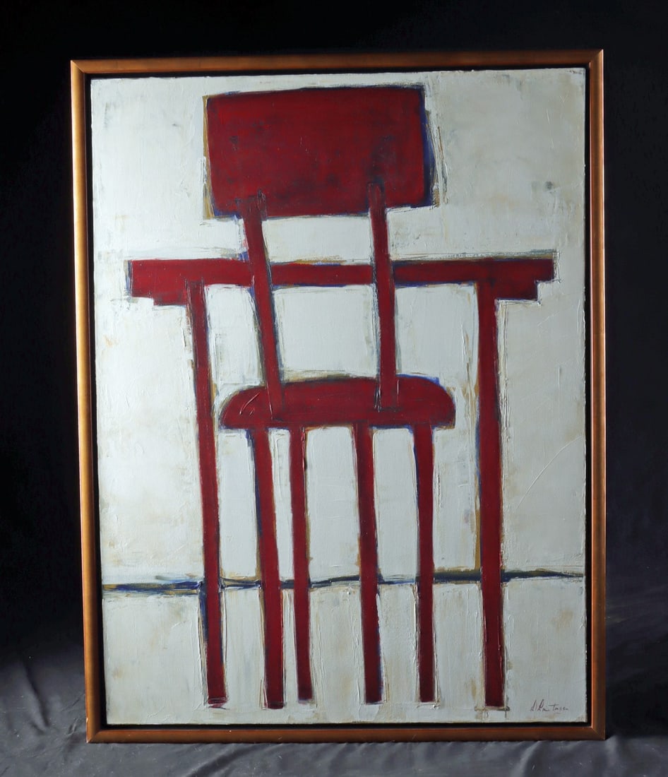 Lanteigne Painting - "Red Table and Chair" (2000) (1 of 4)