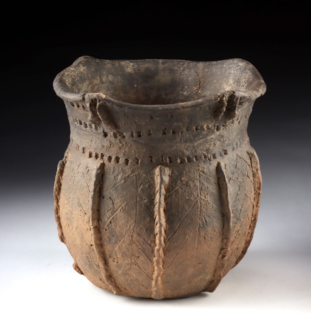 Caddo Pottery Melon-Lobed Incised Ceremonial Jar (1 of 4)