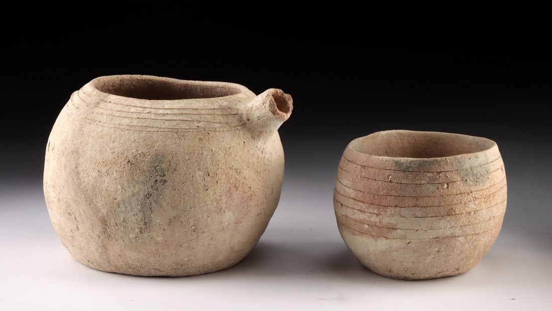 Two Holy Land Pottery Spouted Vessels (1 of 4)