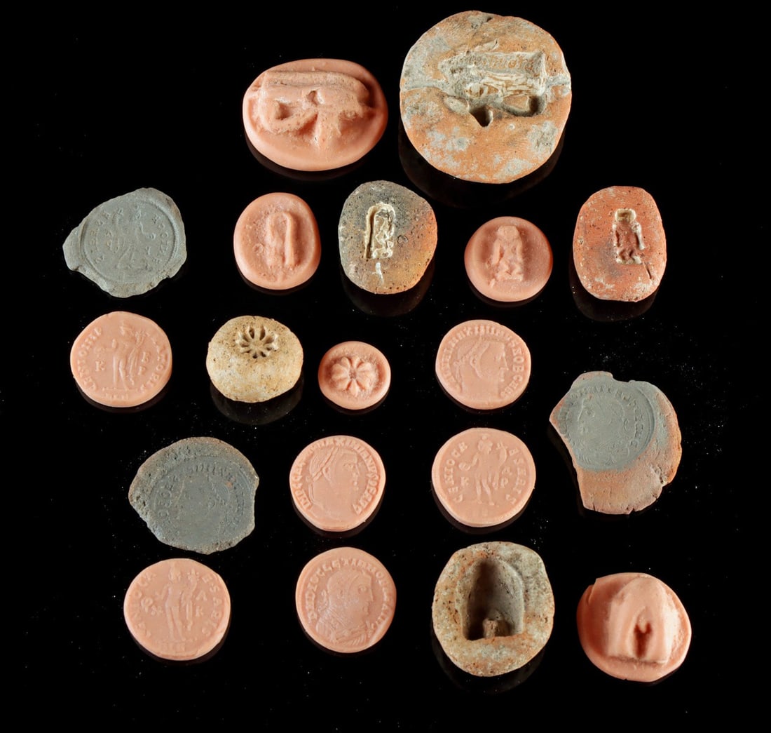 19 Ancient Pottery Molds | Egyptian Amulet & Roman Counterfeit Coin Molds (1 of 1)
