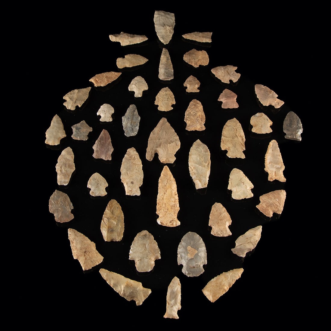 42 Native American Stone Arrowheads (1 of 2)