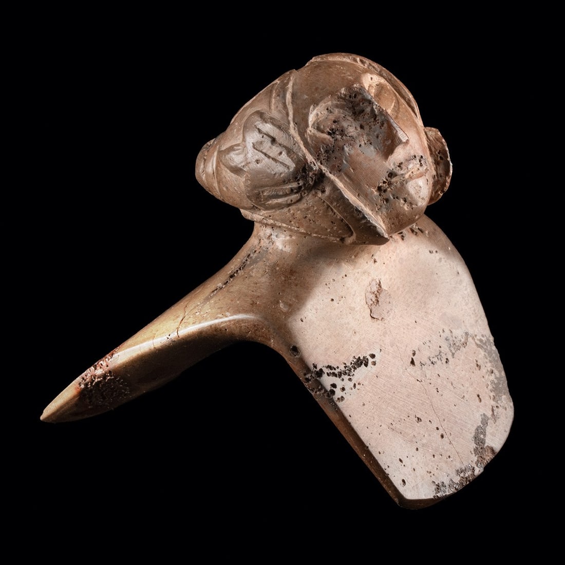 Hopewell Stone Human Effigy Pipe (1 of 4)