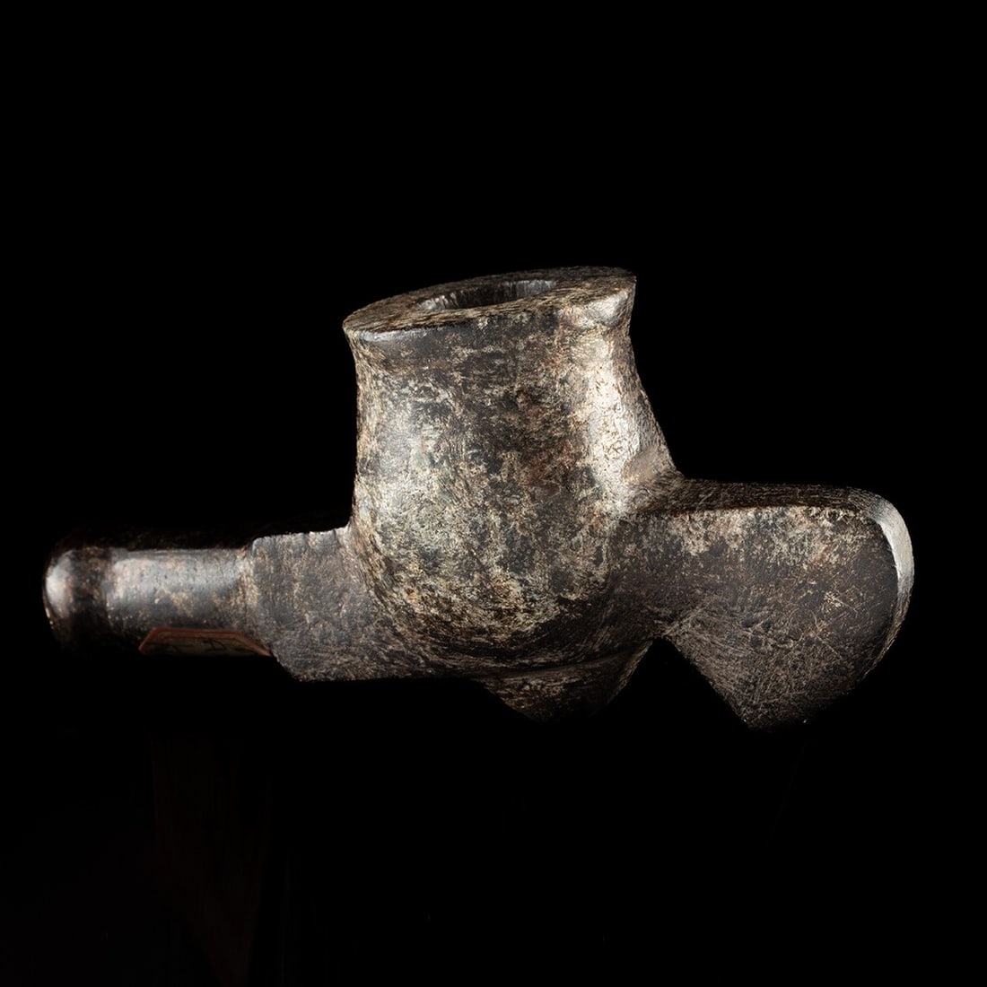 17th C. Iroquois Stone Tomahawk Effigy Pipe (1 of 2)