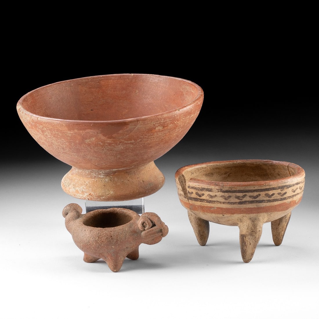 3 Costa Rican Nicoya Pottery Vessels (1 of 2)