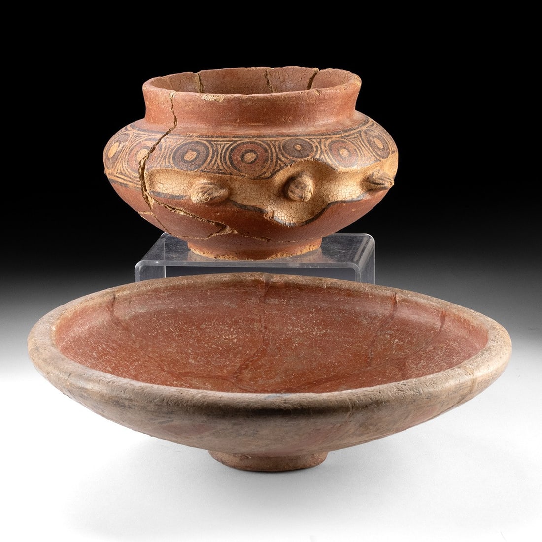 Two Pre-Columbian Polychrome Pottery Bowls (1 of 3)