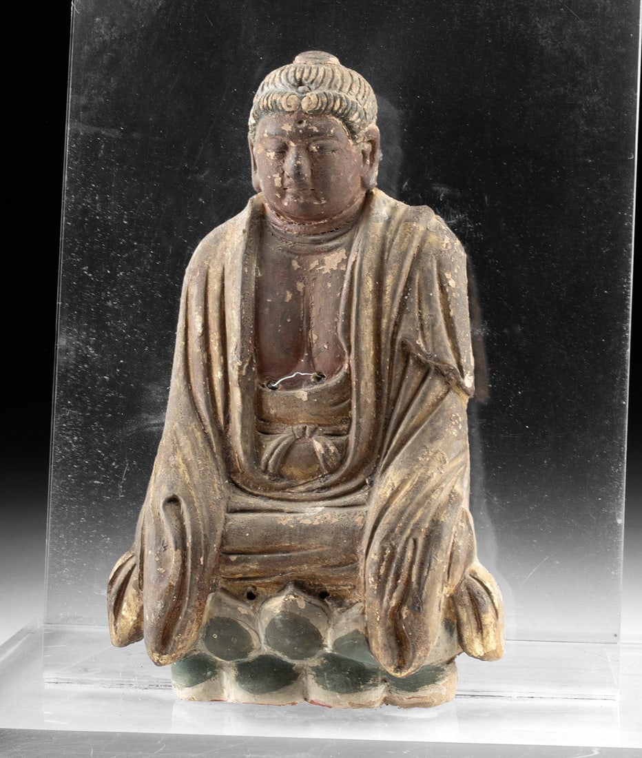 Chinese Ming Gilt Pottery Buddha Relief (1 of 3)