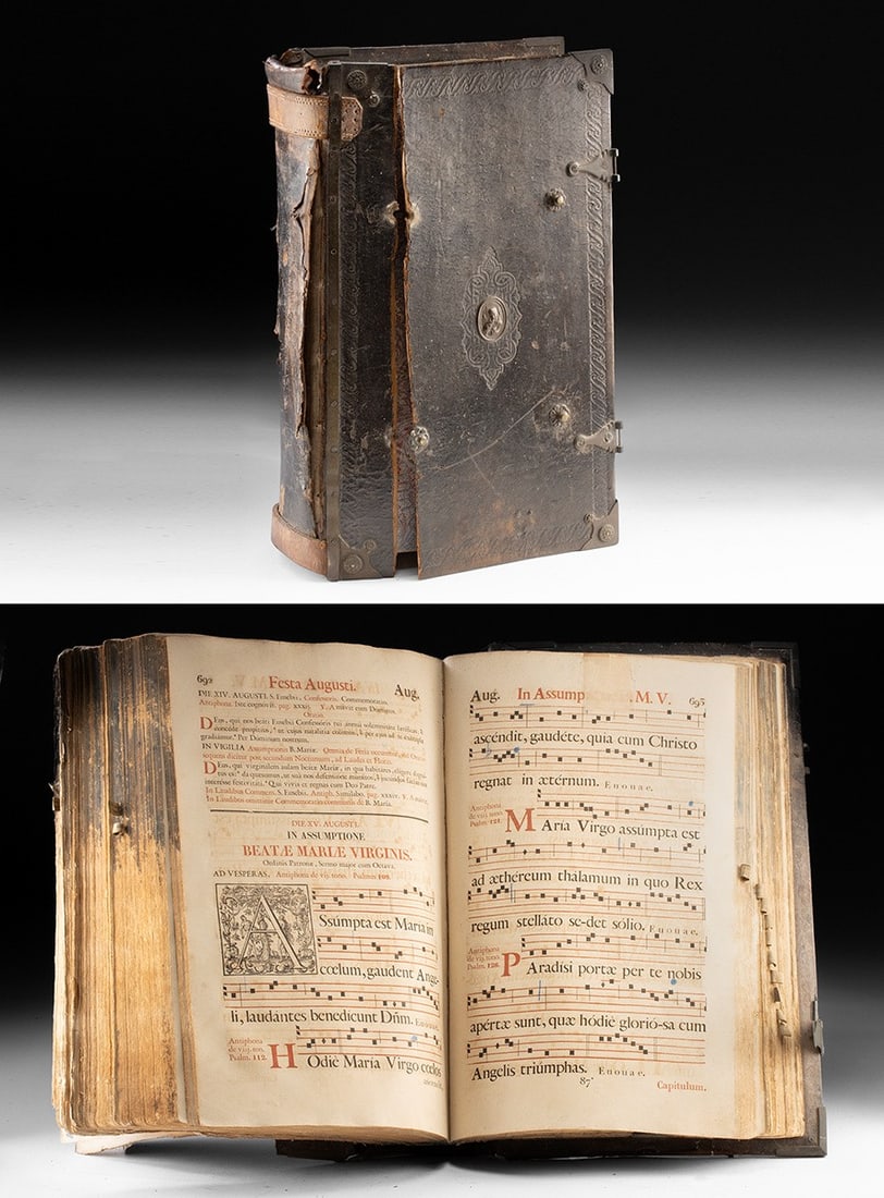 Massive 1858 Belgian Cistercian Antiphonary - Westmalle (1 of 7)