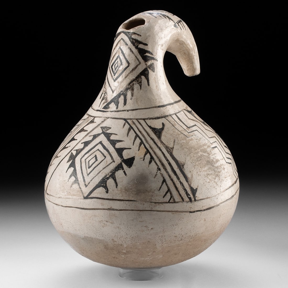 19th C. Cochiti Black-on-White Gourd Canteen (1 of 4)