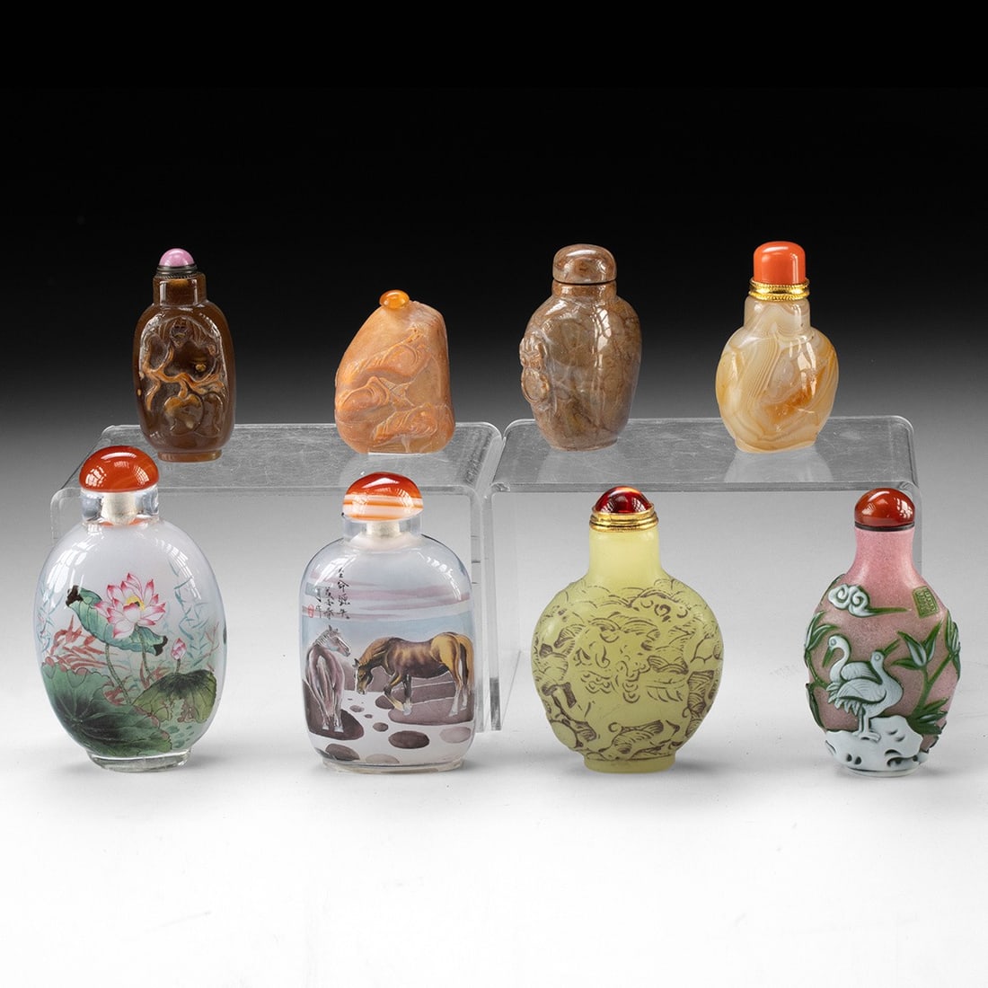8 Qing to Republic Chinese Mixed-Media Snuff Bottles (1 of 2)