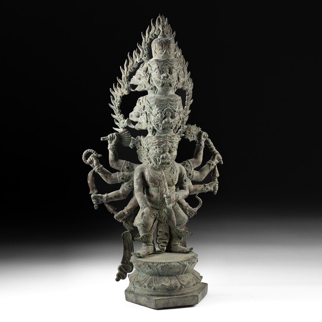 Large Balinese Demon Barong Brass Statue (1 of 3)