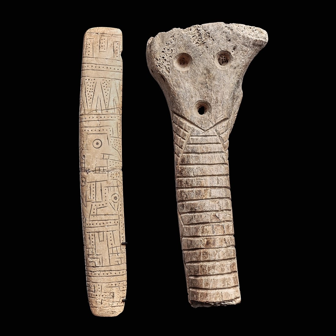 Nayarit Bone Rasp & Incised Decorated Spatula (2) (1 of 4)