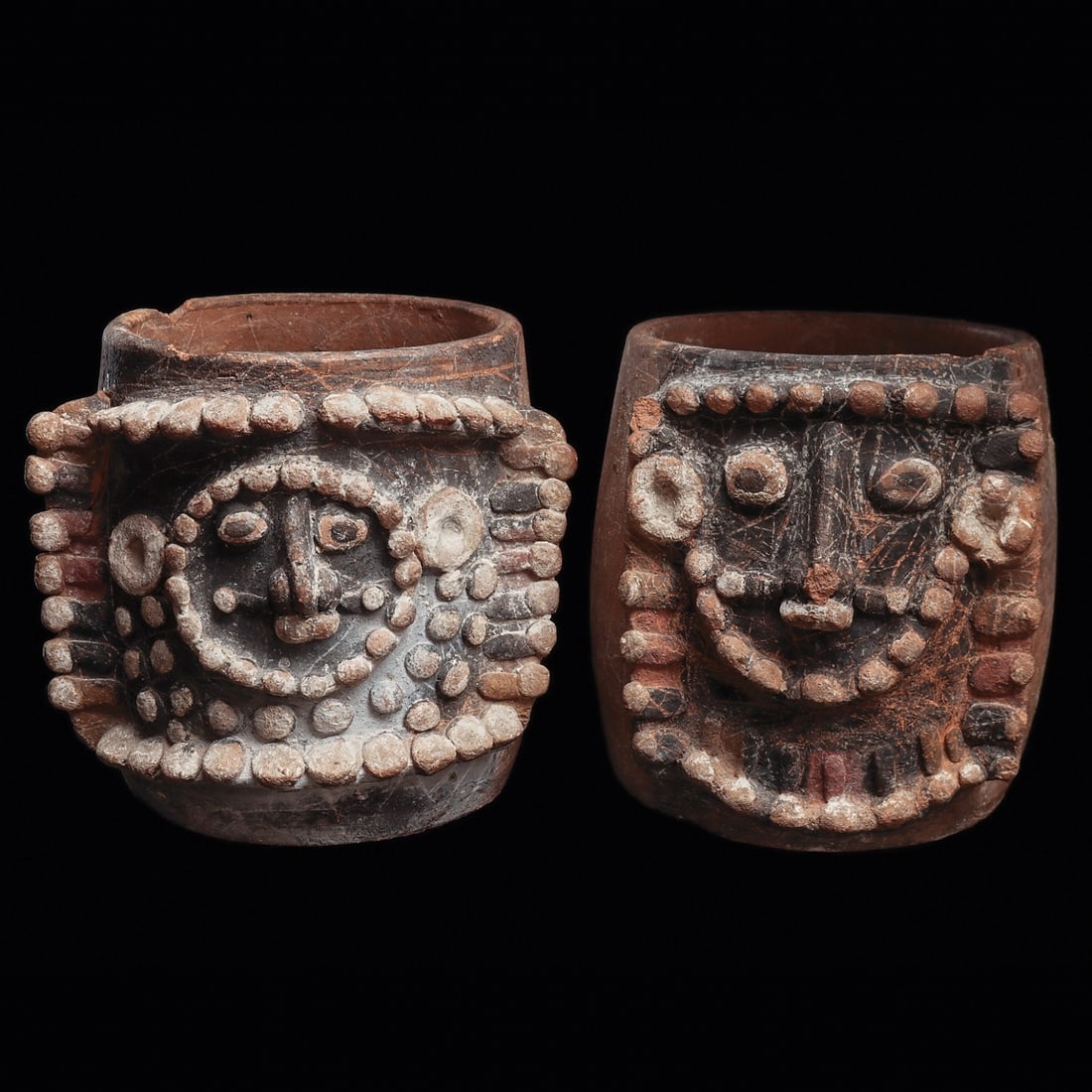 Maya Pair of Face Urns (1 of 5)