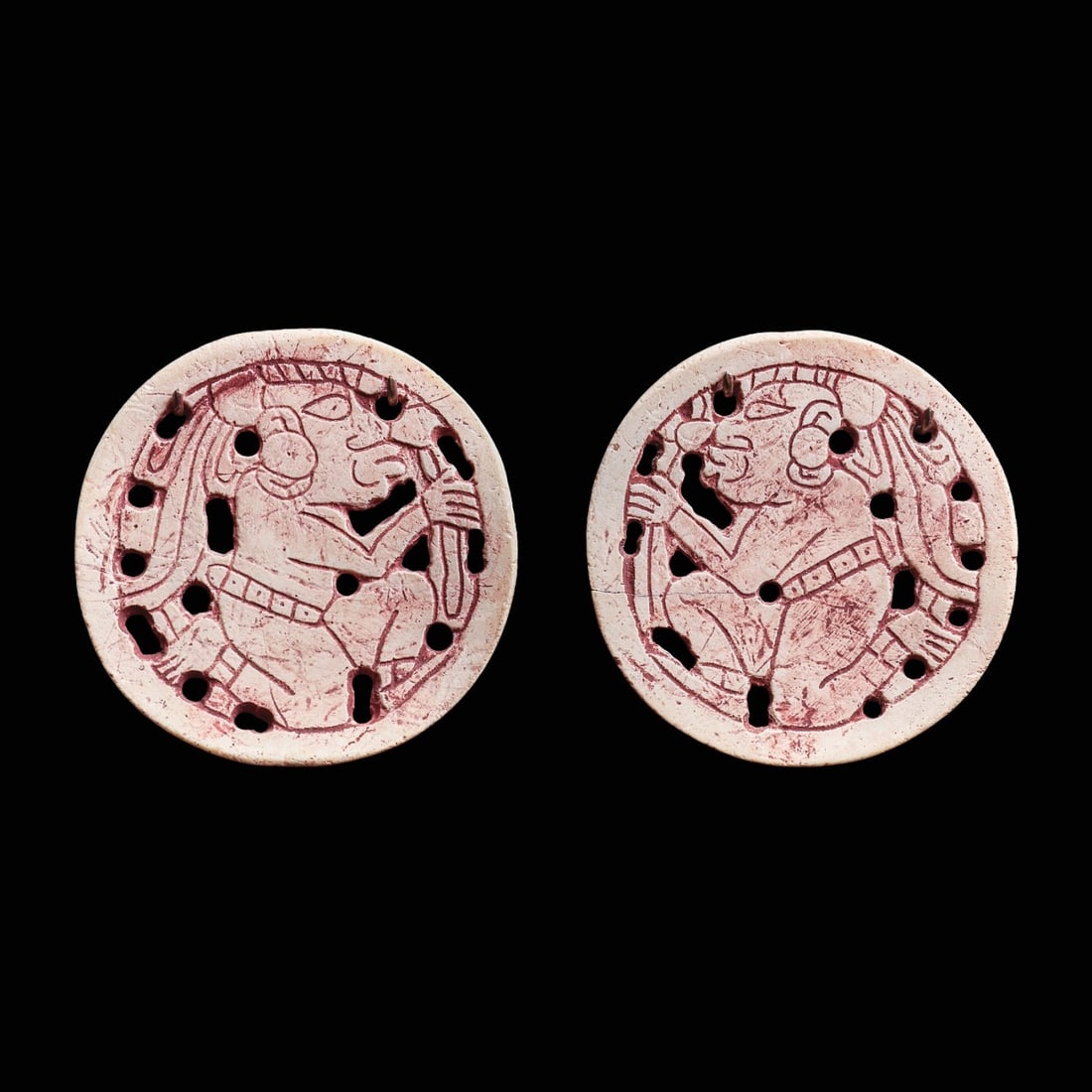 Maya Shell Decorated Ear Ornaments (1 of 3)