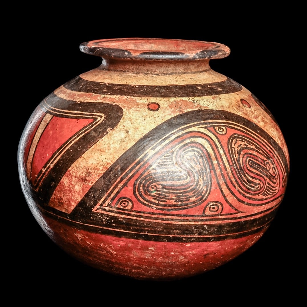 Cocle Polychrome Decorated Olla | Undulating Serpent - 3