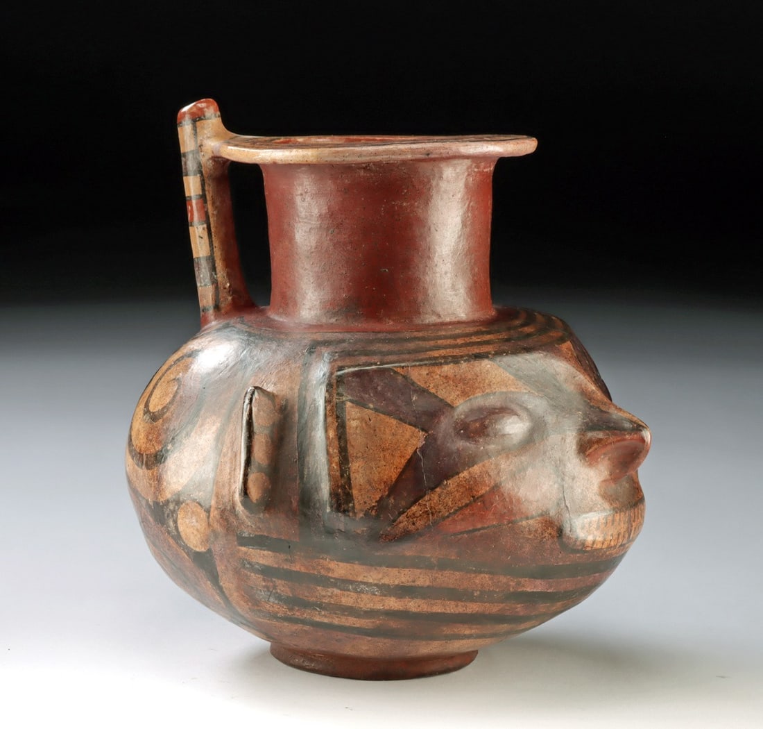 Gran Cocle Pottery Effigy Jar - Simian Head, TL'd (1 of 7)