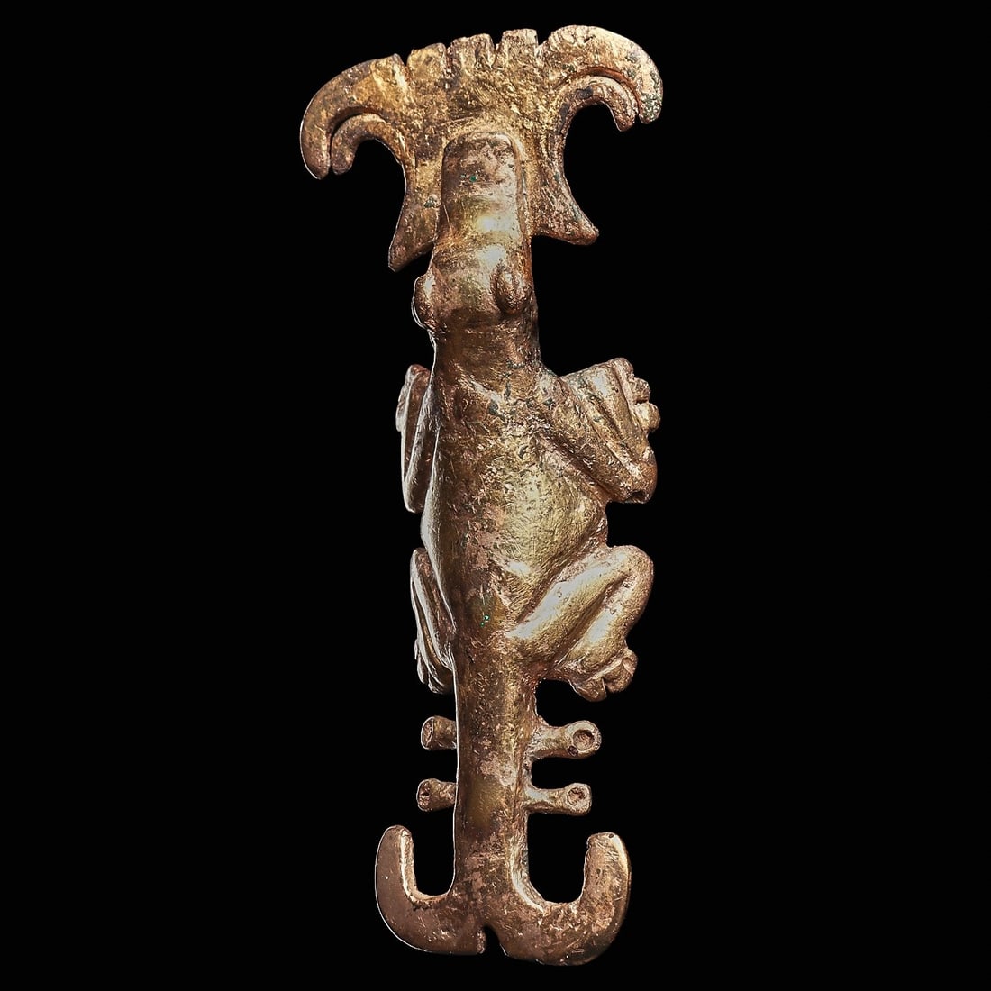 Cocle Gilt Tumbaga Pendant of Crocodile (1 of 5)