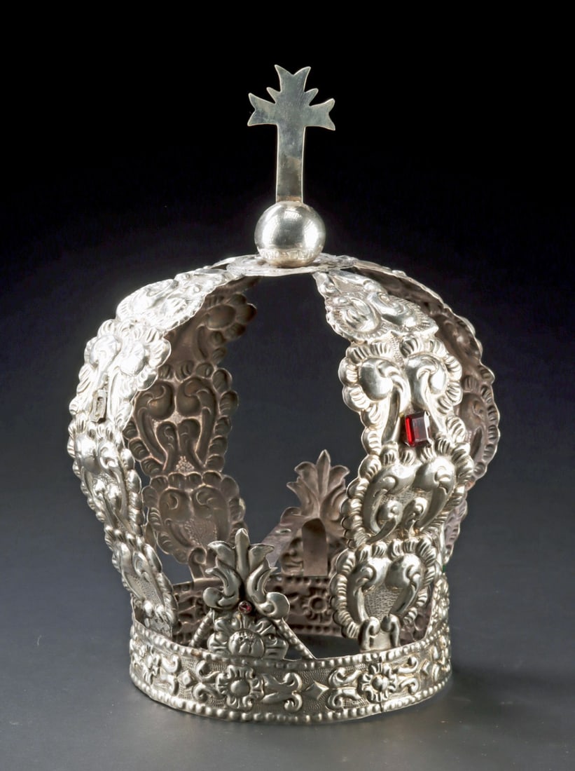 19th C. Spanish Colonial Silver Santo Crown (1 of 3)