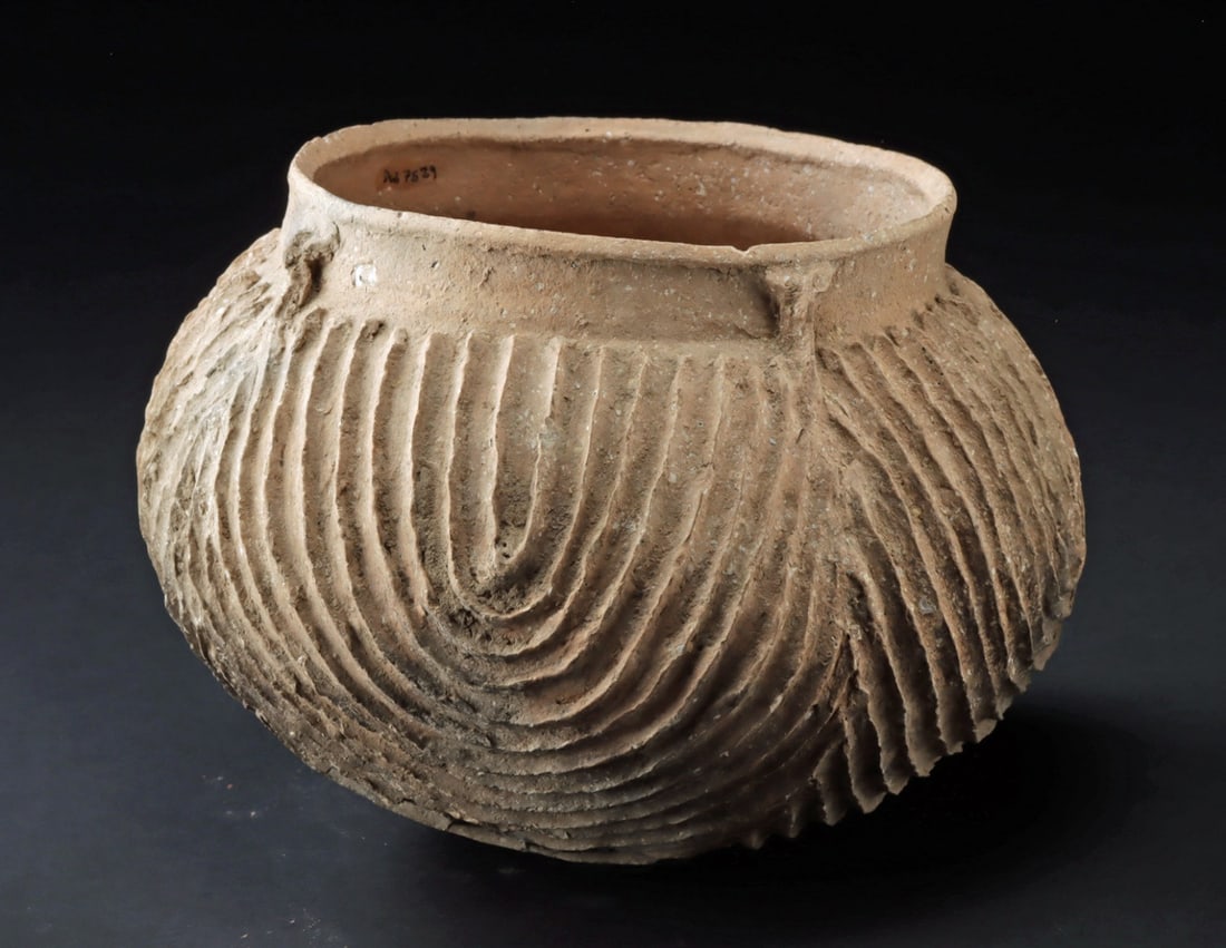 Mississippian Ribbed Shell Tempered Pot (1 of 4)