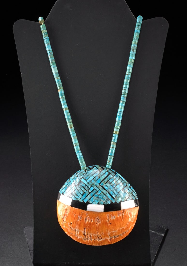 Santo Domingo Turquoise, Coral, & Shell Necklace (1 of 3)